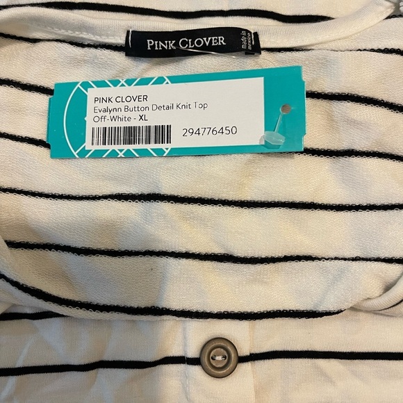 PINK CLOVER EVALYNN BUTTON DETAIL SLEEVELESS KNIT TOP OFF-WHITE - XL - Picture 5 of 5